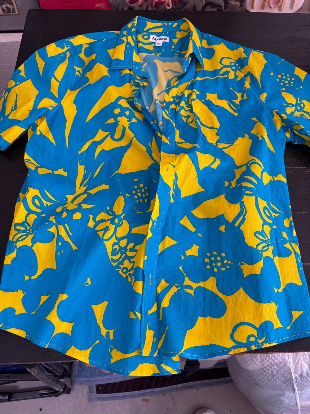 Abound Blue & Yellow Tropical Floral Shirt